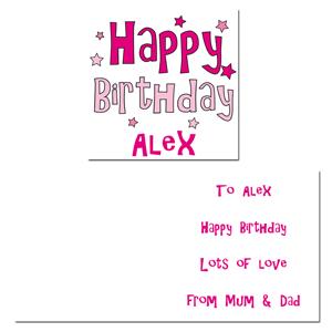 Birthday Pink Star Card