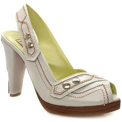 Harlot Female Fool Slingback Leather Upper Evening in White