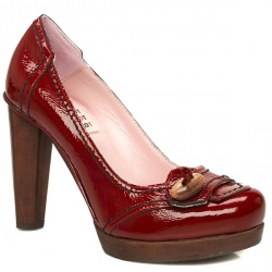 Harlot Female Tap Patent Upper Evening in Red