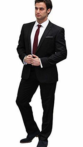 HARRY BROWN Mens black harry brown 2 piece 2 button fashion suit 36R