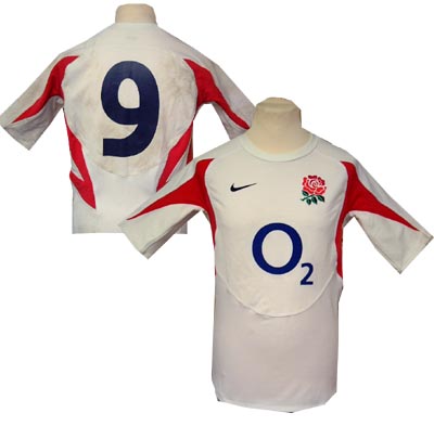 Ellis - England No. 9 match worn 2nd half shirt v Ireland Feb 07