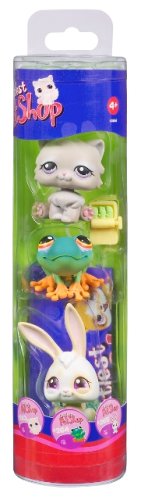 Littlest Pet Shop - Spring Pets In Tub - Cat- Rabbit & Frog