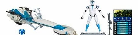 Star Wars Figure amp; Vehicle 3.75`` Figure Box Set - Barc Speeder Bike amp; Clone Trooper Jesse