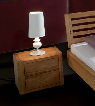 Hasena Kari Solid Oak 2 Drawer Bedside Table