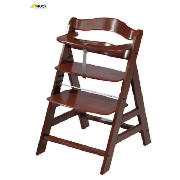 HAUCK Alpha Grow With You Wooden Highchair, Walnut