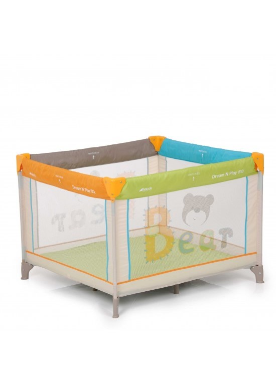 Dreamn Play Square Travel Cot-Bear