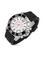 Caimano - Men` White Dial Silicon Band Chronograph Watch