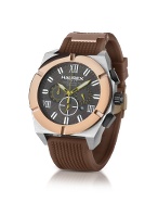 Haurex Challenger Brown Carbon Fiber and Rubber Chronograph Watch