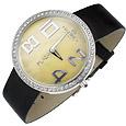 Haurex Plaza - Black Swarovski Crystal Frame Watch