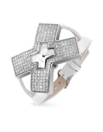 Haurex Xsize - Women` White Swarovski Crystal Dress Watch