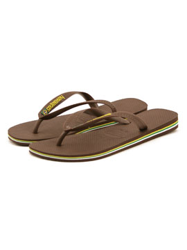 Brown Logo Flip Flops