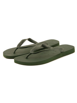 Olive Top Flip Flops