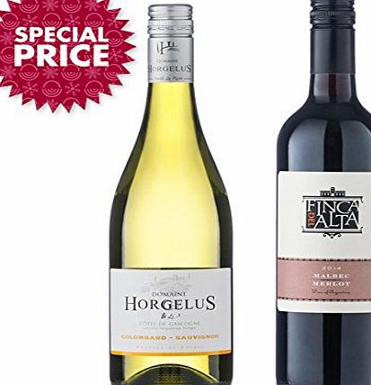 Hay Hampers Two Bottle Red amp; White Wine Gift Box - Malbec Merlot amp; Colombard Sauvignon