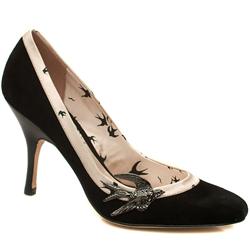 Head Over Heels Female Hoh Angel Bird Court Suede Upper Evening in Black and Pink