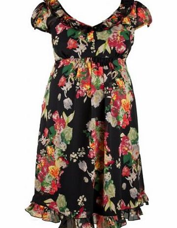 Heavenly Bump Rose Print Chiffon Dress 8