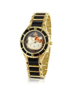 Kitty Closeup Black Enamel Watch