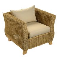 Henley Armchair with Half Panama Cushions Alabaster