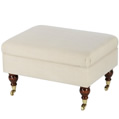 Henley Footstool - Designers Guild Velvet Roebuck - Dark leg stain