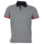 Aruba Navy and White Striped Polo