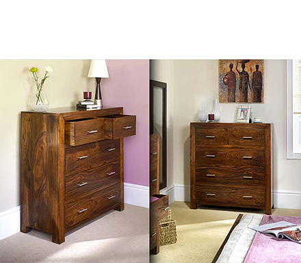 Laguna Sheesham 3+2 Drawer Chest