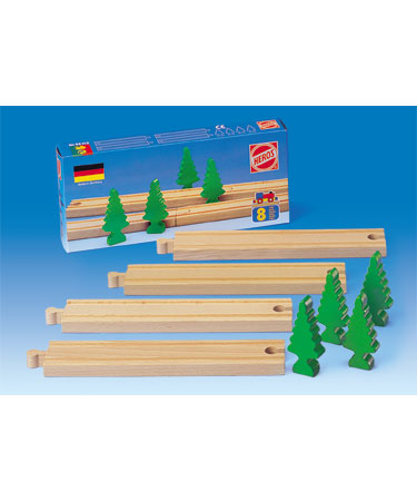 Heros Wooden Toys 4 x STRAIGHT TRACKS.