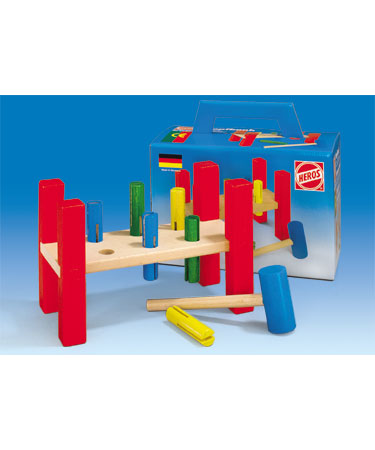 Heros Wooden Toys 8 pc HAMMER BENCH.