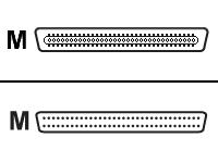 Hewlett Packard SCSI external cable - 68 pin VHDCI - male - 68 pin HD D-Sub - male - 2.5 m