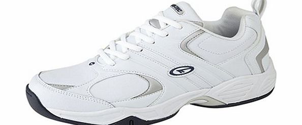 Hi-Tec Mens HI-TEC ARGON PU/Leather Trainers Non Marking sole White/Navy size 10 UK