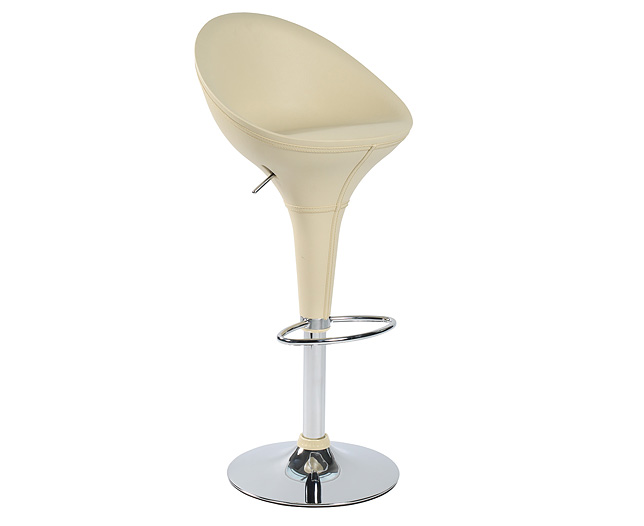 Back Bonded Leather Bar Stools Cream