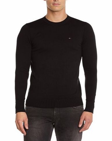 Mens Tamber Crew Neck Long Sleeve Sweatshirt, Tommy Black, Large