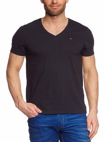 Hilfiger Denim Panson Vn Shortsleeve KIR78 Logo Mens T-Shirt Tommy Black Small