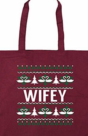 HippoWarehouse Wifey christmas Tote Shopping Gym Beach Bag 42cm x38cm, 10 litres