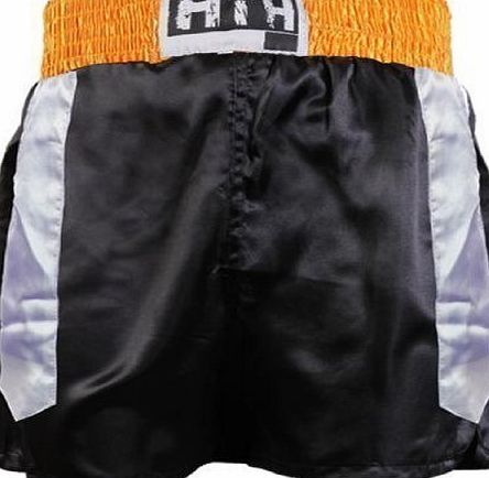 Hit Em Hard  black yellow boxing short large.