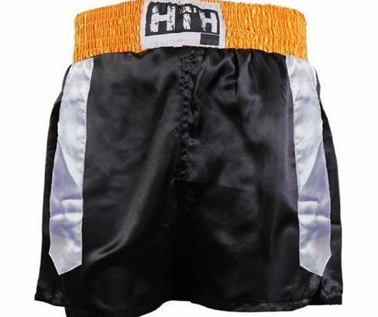 Hit Em Hard  black yellow boxing short x-large.