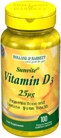 Holland and Barrett Vitamin D3 25ug 100 Caplets