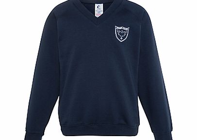 Holme Court School Unisex V-Neck Jumper, Navy