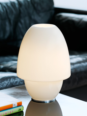 Holmegaard Lighting Holmegaard Glow White Glass Table Light