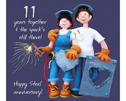 Holy Mackerel 11th Wedding Anniversary Card