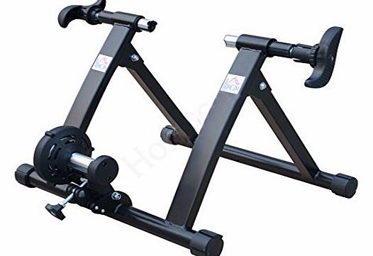 Homcom Quiet Indoor Bicycle Magnetic Foldable Turbo Trainer - Black, 26 - 27 Inch