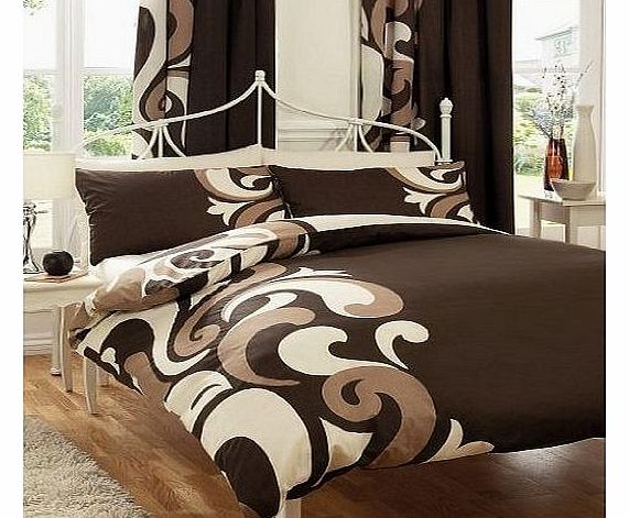 HOMEMAKER BEDDING BROWN PRINTED KING SIZE DUVET COVER BED SET