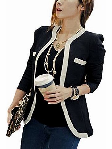 Womens Fashion Ladies Blazer OL Fit Business Jacket Casual Suits Coat Black Color Size M/UK 810-12