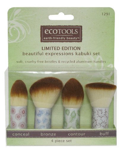 Honeypie Minerals EcoTools, Beautiful Expressions Kabuki Set, Limited Edition, 4 Piece Set