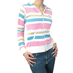 Striped Towelling Hoody