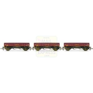 Hornby 2 Axle Box Open Wagons Coalfish MHA 3 Wagon Pack Weathered