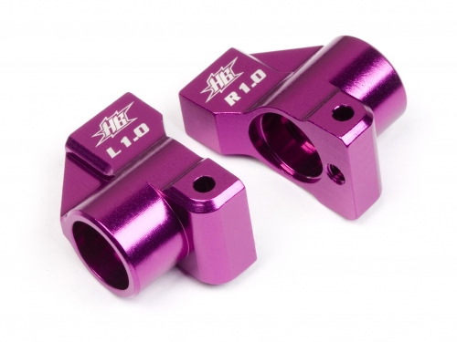 Hot Bodies Aluminum Rear Hub Carrier 1.0 Deg. Purple