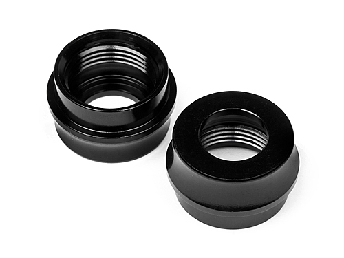 Hot Bodies Big Bore Shock Bottom Cap Black D8 (2Pcs)