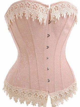 Victorian Cream Lace Trim Corset Basque (UK Size 16)