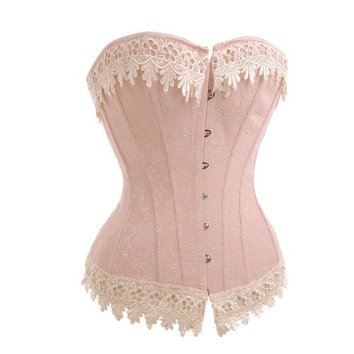 Victorian Cream Lace Trim Corset Basque (X-Large)