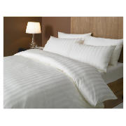 5* Satin Stripe Duvet Set Double, Cream