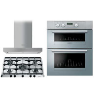 Built Under Double Oven UY46X- 5 Burner Gas Hob G750T- 70cm Chimney Hood HS70